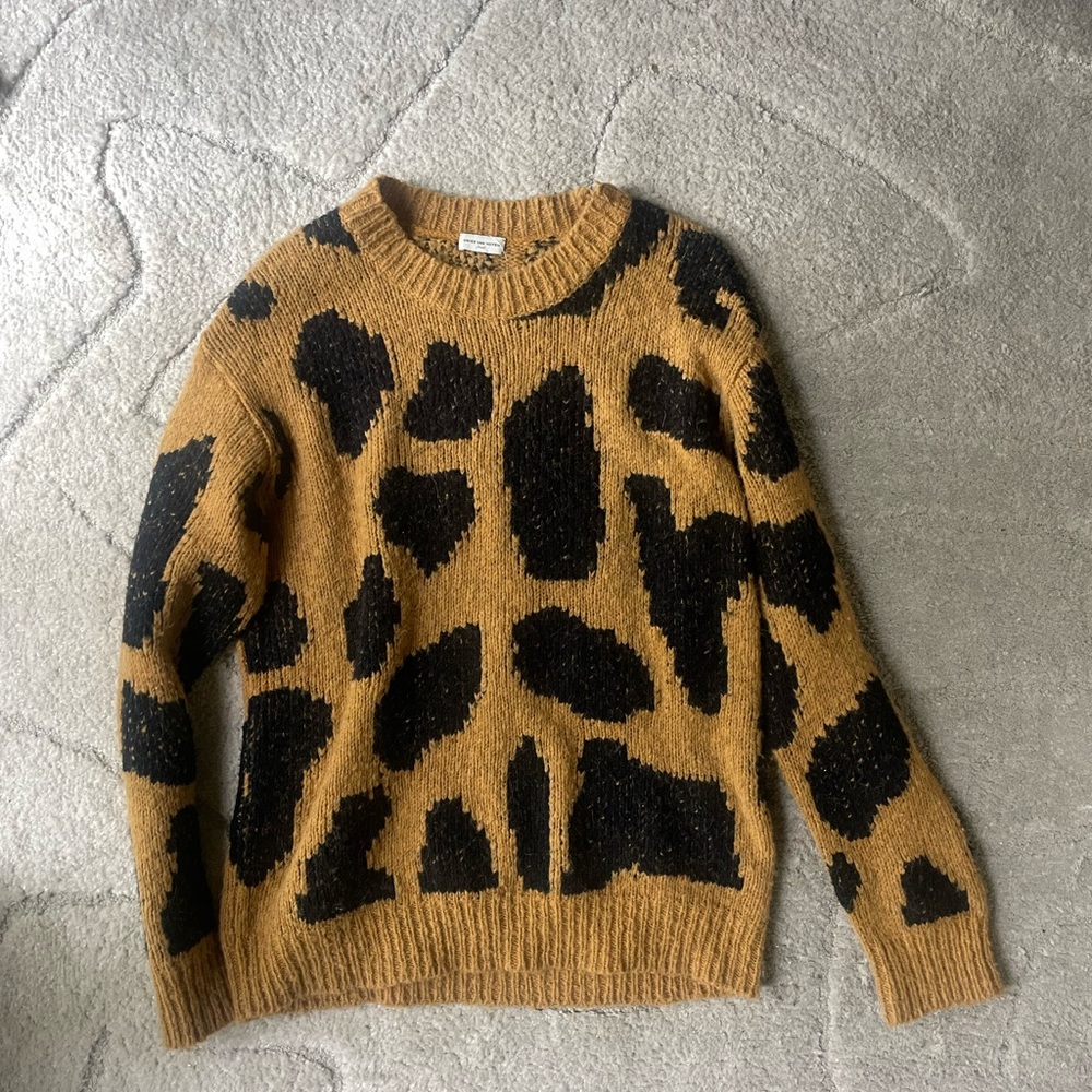 BNWT AW20 DRIES VAN NOTEN MADDOX LEOPARD SWEATER L